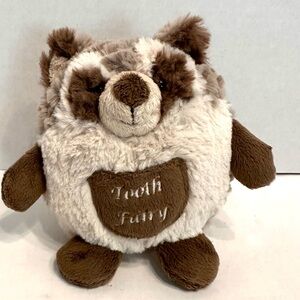 Rascal the Raccoon Tooth Fuiry Plush Brown and Cream Tooth Fairy Tooth Pocket